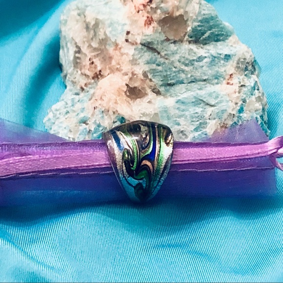 Blue&green glass ring - Picture 3 of 6